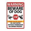 Pc Attention au Chien Panneaux Avertissement Interdiction d'Entrer Panneaux Métalliques Propriété Privée Chien sur les Lieux Panneau pour Jardin Décoration Extérieure x I