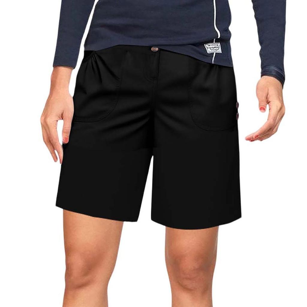 Pantaloncini Casual da Donna a Vita Alta con Coulisse e Tasche Vestibilità Rilassata Bottone Tessuto Morbido per l'Uso Quotidiano