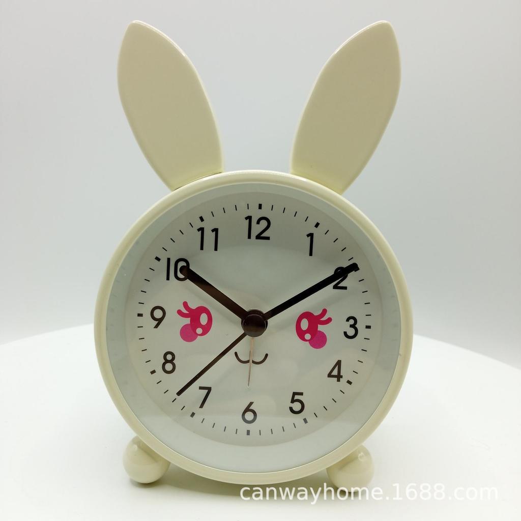 Exclusive Cartoon Alarm Clock for Students and Children, 3-inch Rabbit Mini Cute Metal Clock, Fashionable and Simple