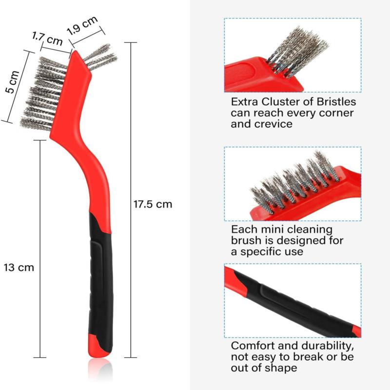 Double End Brush Stainles Steel Wire Brush Cleaning Rust Removing Polishing Tool