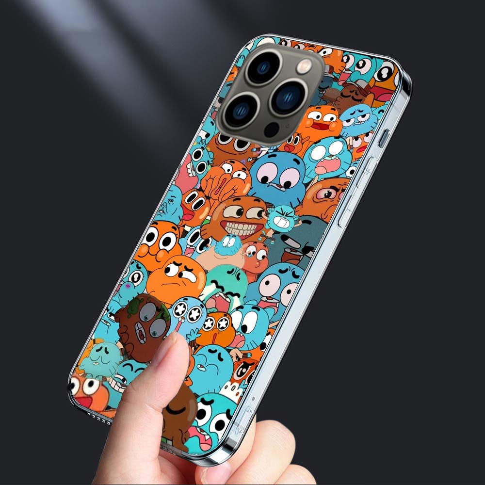 Cartoon The Amazing World of Gumball Phone Case For Iphone 16E 15 Pro 14 Plus 17E 16 17 Pro Max Air 11 12 13 Mini Shockproof
