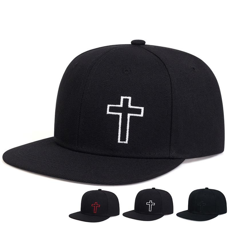 New summer simple embroidery personalized cross baseball cap sunscreen men's and women's soft top versatile cap