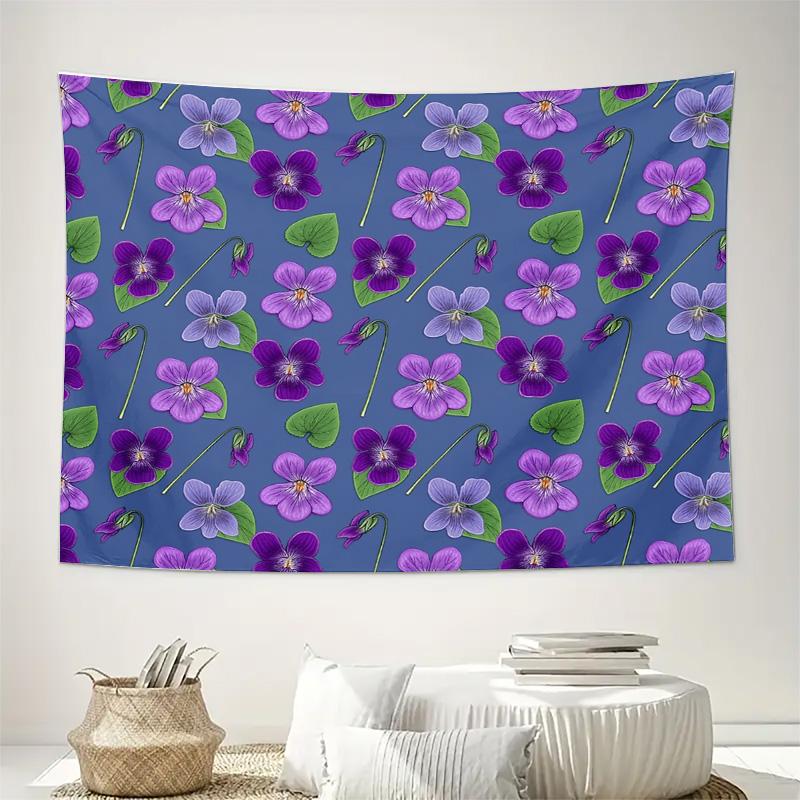 Floral Tapestry Wall Hanging Botanical Flower Pattern Decor Aesthetic Room Divider Nature Inspired Dorm Room Backdrop Vintage Vi