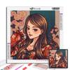 5D diamantová malba Úplný diamantový kreslený obrázek dívky Diamantová malba Ručně vyráběná diamantová mozaiková malba Domácí dekorace