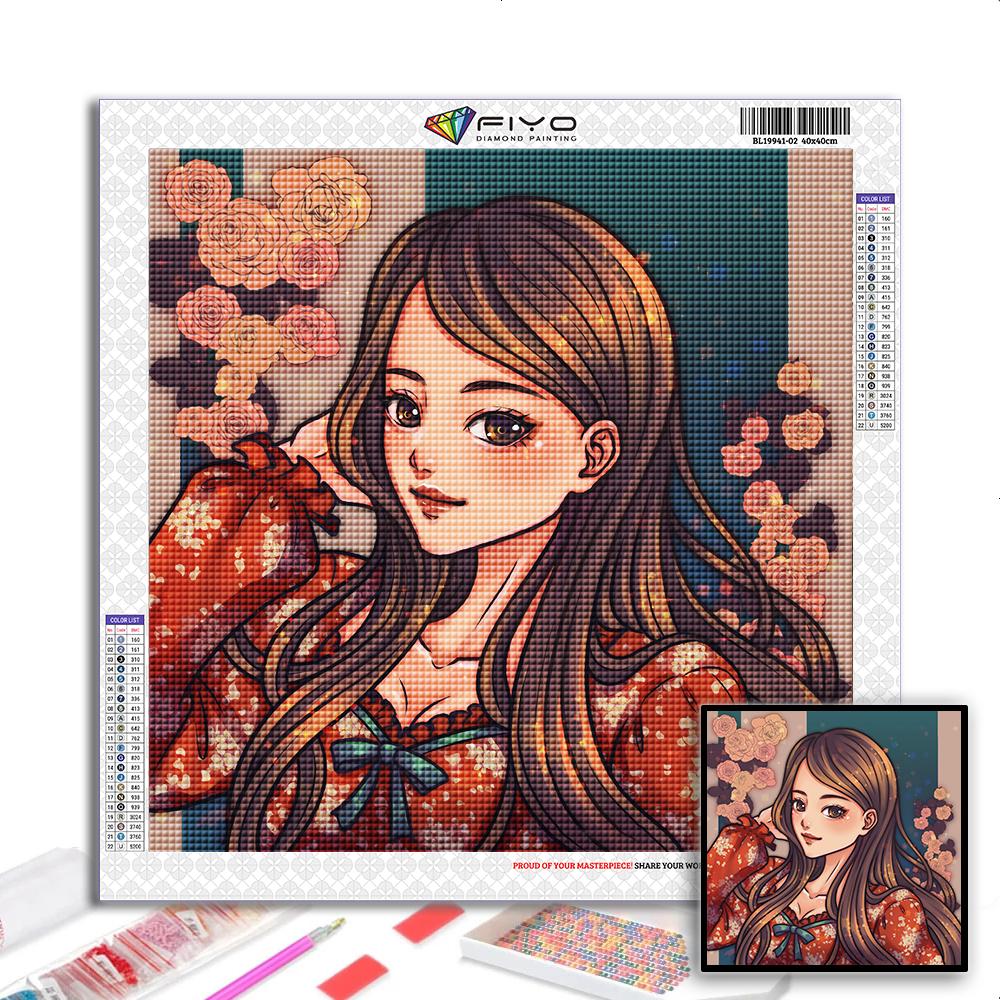 5D diamantmaleri Full diamant tegneserie jentebilde diamantmaleri Håndlaget diy-diamantmosaikkmaling Hjemdekorasjon
