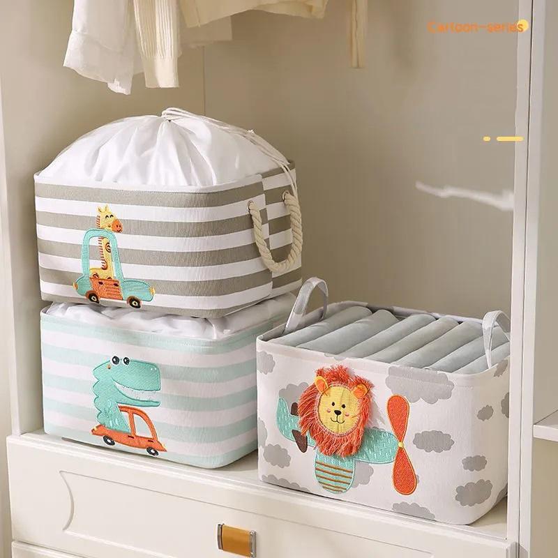 Folding Storage Basket Linen Storage Fabric Wardrobe Office Bedroom Closet Toys Laundry Basket With Handle Storage Organizer New