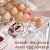 Boîte de Rangement pour Œufs Grande Capacité 36 Œufs Conception à Tiroir à Deux Niveaux Organisateur Transparent pour Réfrigérateur