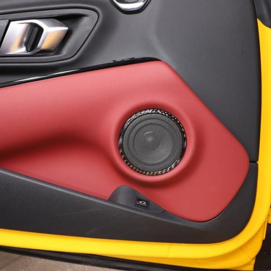 Real Carbon Fiber Door Horn Speaker Ring Cover Trim For Toyot-a-a Supra -24