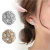 Non Piercing Magnetic Stud Earrings Round Inlaid Zircon Clip On Earrings Gauges Fashion Stud Earrings for Women Girls