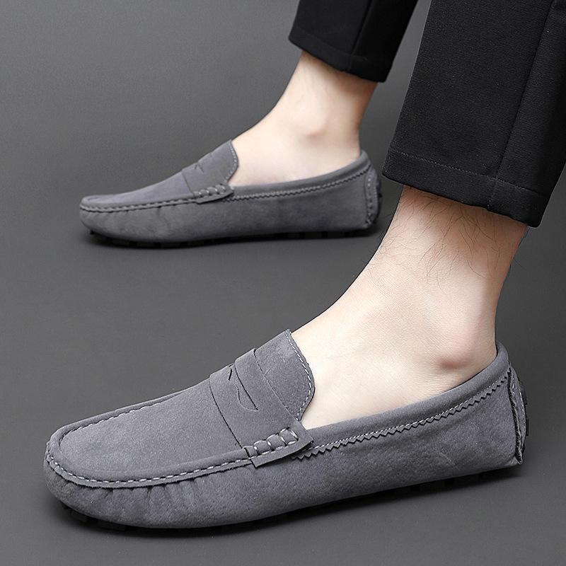 Men's Suede Hand-Stitched Driving Shoes with Soft Soles