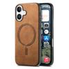 B1 For iPhone 16 Plus Leather Back Case Compatible with MagSafe Skin-Touch Phone Cover
