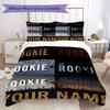 Custom Name The Rookie Pattern Bedding uilt Set uilt Cover Pillowcase Home Decoration Birthday Gift (1*duvet cover+2*pillowcase without core)