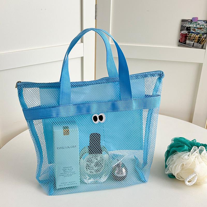 Large Portable Storage Bag For Seaside Vacation Mesh Handbag For Swimming And Fitness Portable Storage Bag For Toiletries