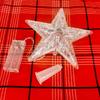 Christmas LED Transparent Five-pointed Star Tree Toppers Merry Christmas Tree Decorations for Home Xmas Ornaments Navidad Props