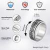 Vintage Celtic Knot Rune Rings for Men, Silver Color Stainless Steel Rotating Ring, Punk Fashion Finger Jewelry Gifts