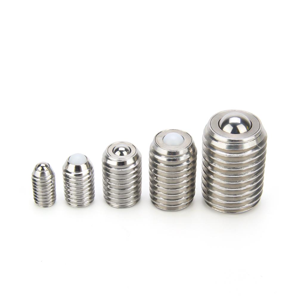 2pcs Conveyor Ball Roller Stainless Steel Ball Transfer Unit Bolt Locating Pin Ball Rollers With Set Screw