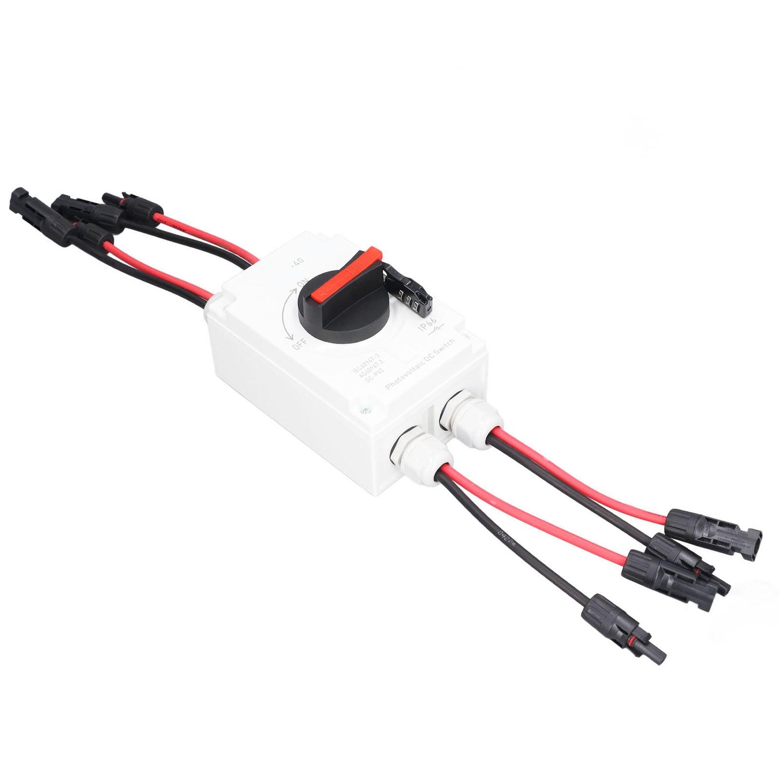 

PV Solar Disconnect Switch 2 Input 2 Output Photovoltaic Circuit Isolator 32A DC1200V 2 String IP66