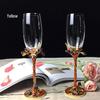 Shangqi Carved Enamel Crystal Champagne Glass Gift Set