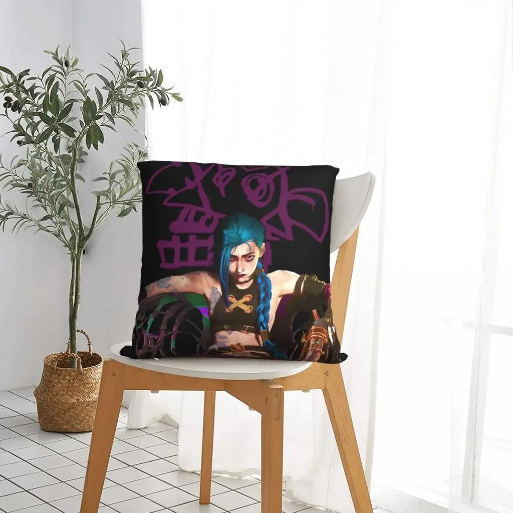 Copy Of Because You're A Jinx Throw Pillow Case Arcane League of Legends Cushion For Home Sofa Chair Decorative Hug Pillowcase