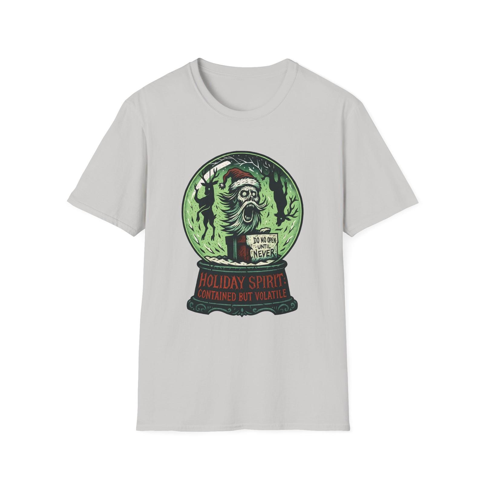 Unisex Softstyle T-Shirt Mens Womens Tees Top Gothic Horror Snowglobe Santa Reindeer Creep Christmas XL