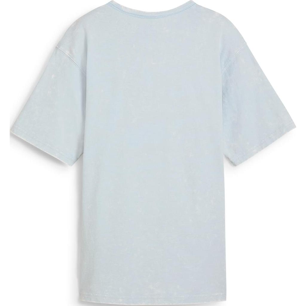 Puma Solid Logo Crew Neck Loose Short Sleeve T-Shirt Women Tops Frosted-Dew 626801-26