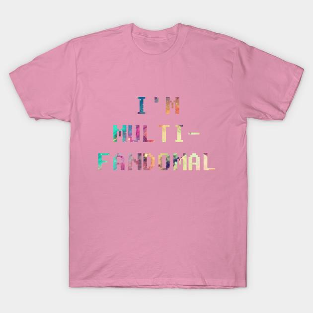 T-Shirt Damen Ich bin Multi-Fandomal Harajuku Print Kawaii T-Shirt Sommer Kurzarm Damen T-Shirt Top Tee