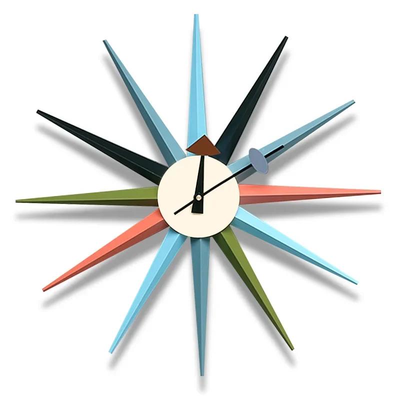 Modern Sun Rays Wall Clock - Creative Contemporary Design, Mute Digital Timepiece, Living Room Home Decoration Accessory, Stylis