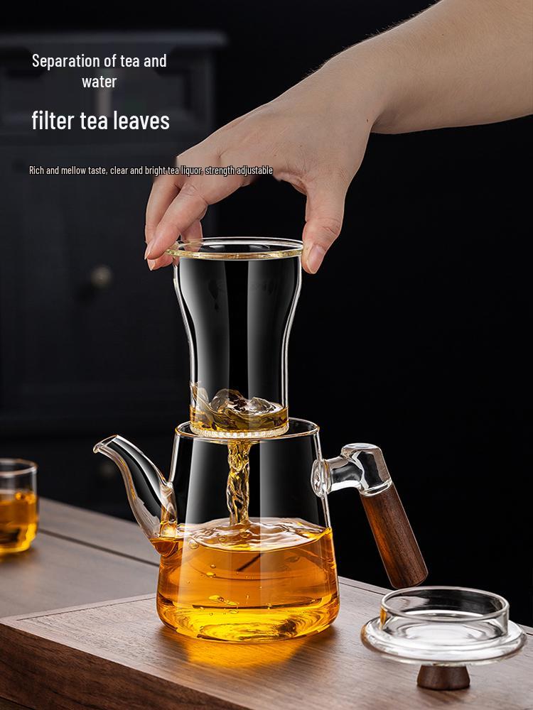 2025 Thickened Glass Tea Infuser Pot - Heat-Resistant Tea Brewer with Water Separation for Home or Office