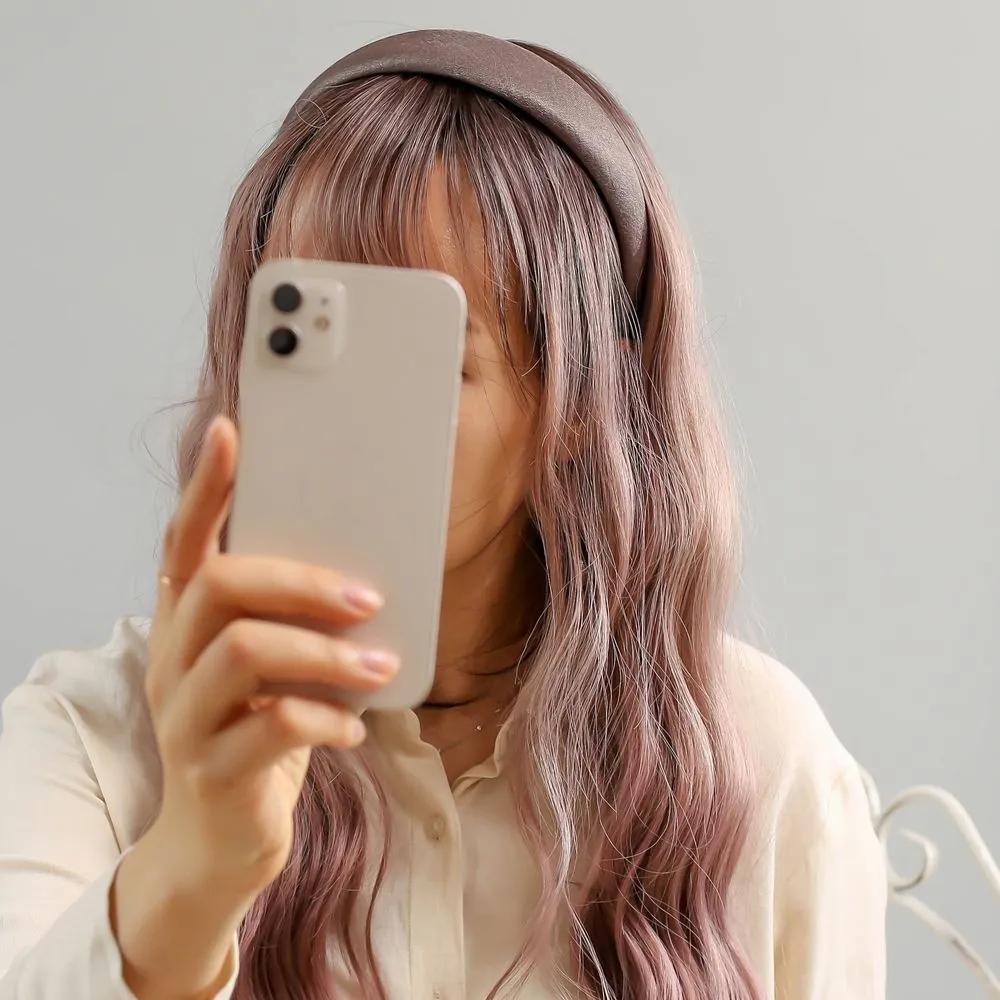 Plain Headband Plain Headband Angel Shushu Satin Pearl Volume Hairband Cocoa Ju Vidastory