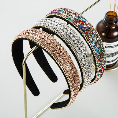 Damen und Mädchen Kristall Strass Stirnband, Mode Diamant Haarband, Glitzer Stirnband, Tägliche Haaraccessoires für Damen