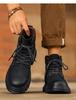 2025 Men's British Style Yellow High-Top Winter Work Boots with Thick Sole
