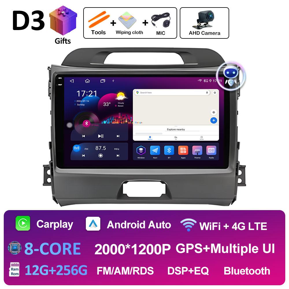 Car Video For KIA Sportage 2010 2011 2012 2013 - 2016 Radio Player Intelligent System Wireless Carplay Cooling fan WIFI NO 2 din