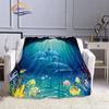 Marine Life Blanket Fashion Marine Organism Oceanic Dolphins  Flannel  Quilt Cover Travel Bedding Throw  Bedspread