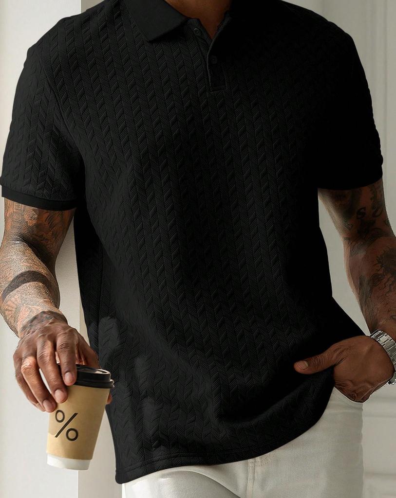 2025 Sommer Herren Uni Poloshirt - Kurzarm, Business-Stil, Chemiefaserstoff