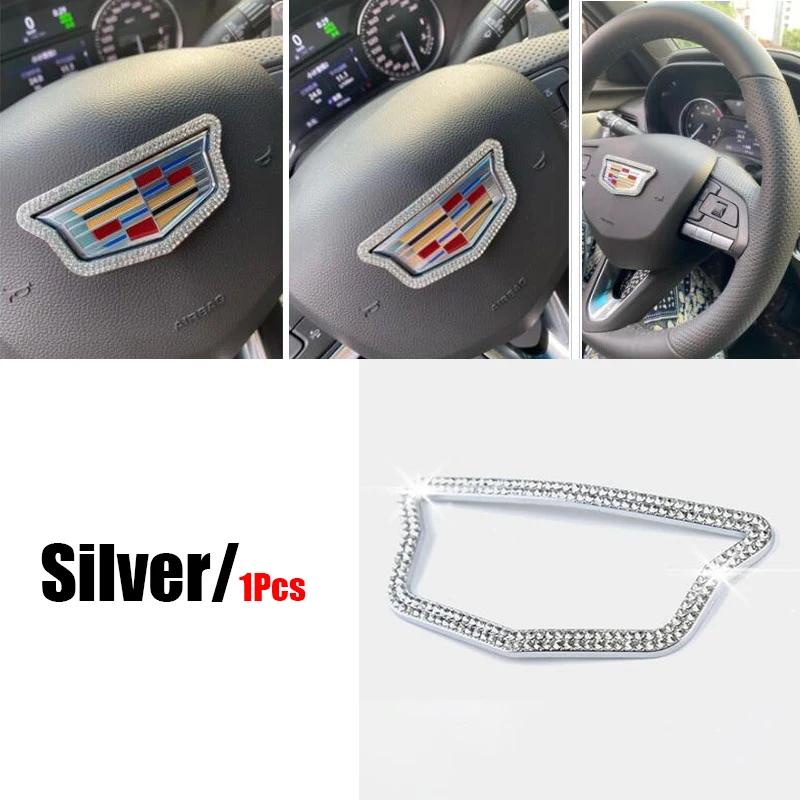 Crystal Car Steering Wheel Center Logo Edge Sticker Decoration for Cadillac CTS BLS Escalade Seville Tiburon SLS XTS XT6 CT6