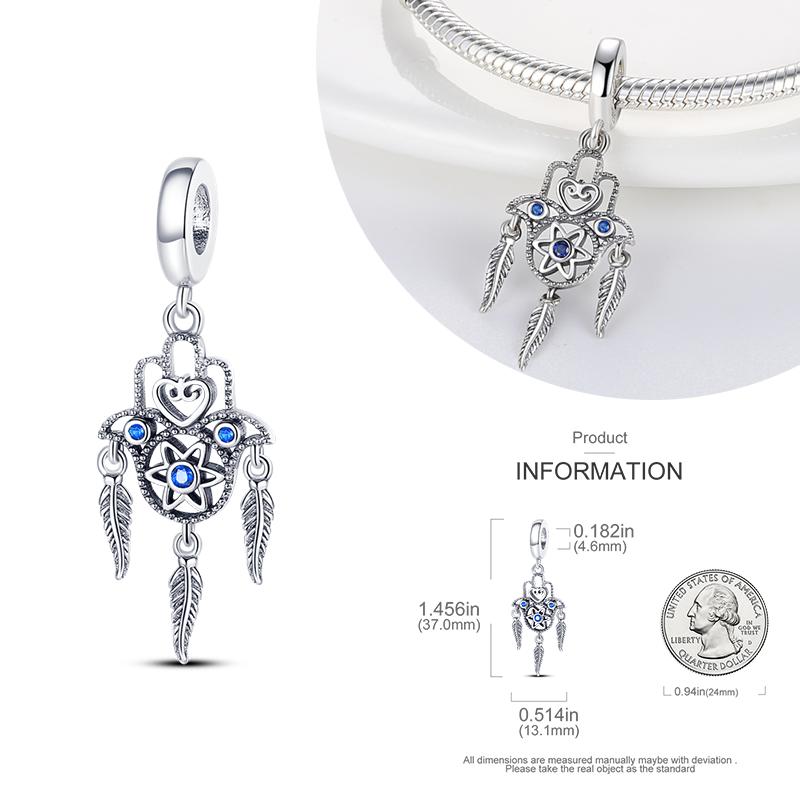 Copper Blue Eyes And Palm Charms Crucifixion Beads Women Girlfriends Jewelry Gift