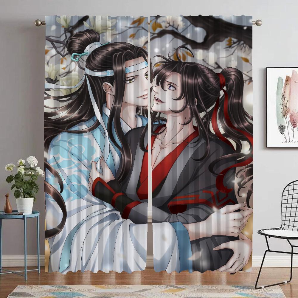 

Плотные шторы для комнаты 2 панели Mo Dao Zu Shi противомоскитные шторы тюль для спальни украшения на Хэллоуин перегородка W50xH70cmx2pcs-CL