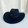 Unisex Wide Brim Straw Cowboy Hat with Windproof Rope and Sun Protection