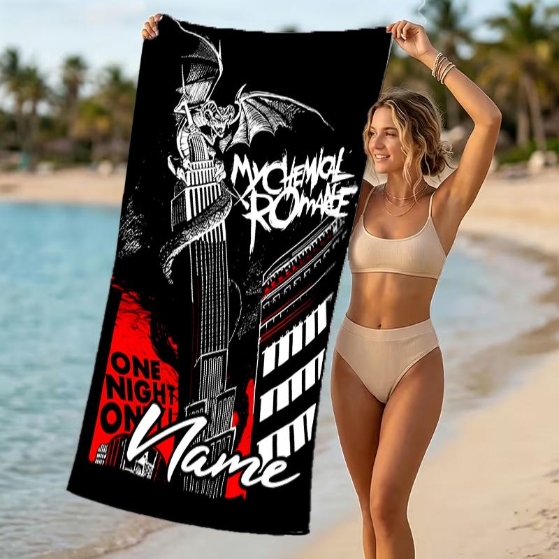 Customizable personalized beach towels My Chemical Romance themed designs.Suitable for the beach, yoga, sports;ideal as beach accessories