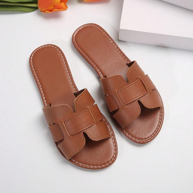 Fashion 2025 New Women's Flat Sandals Exposed Casual Beach Shoes for Comfortable Slippers Indoors and Outdoors