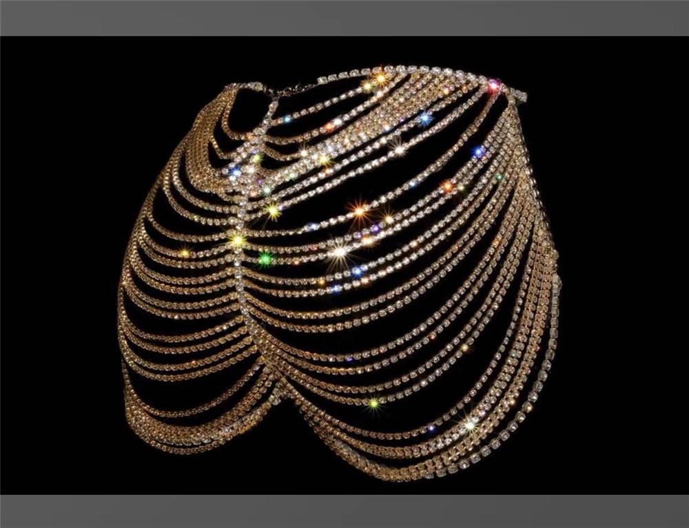

Popular, Rhinestone Butt Skirt Chain, Super Flash Hollowed-Out Sexy Skirt Nightclub Performance Suit Body Chain For Women