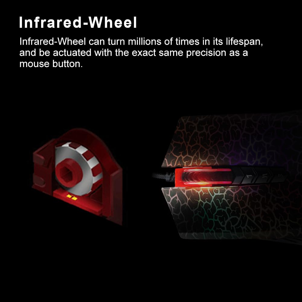 Bloody Optical Gaming Mouse with Lightstrike Switches Scroll Fully Programmable Advanced Macro (LK) & - (A70)