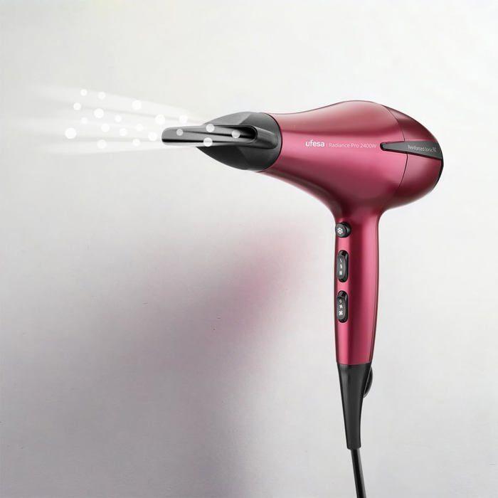 Sèche-cheveux - UFESA - Radiance Pro - 2400W - Moteur AC - Technologie Ionique - Rouge