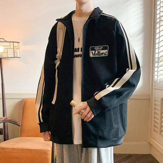 

Men s Autumn/Winter American Style Velvet Lapel Jacket 2025 - Trendy Loose Casual Sportswear XL