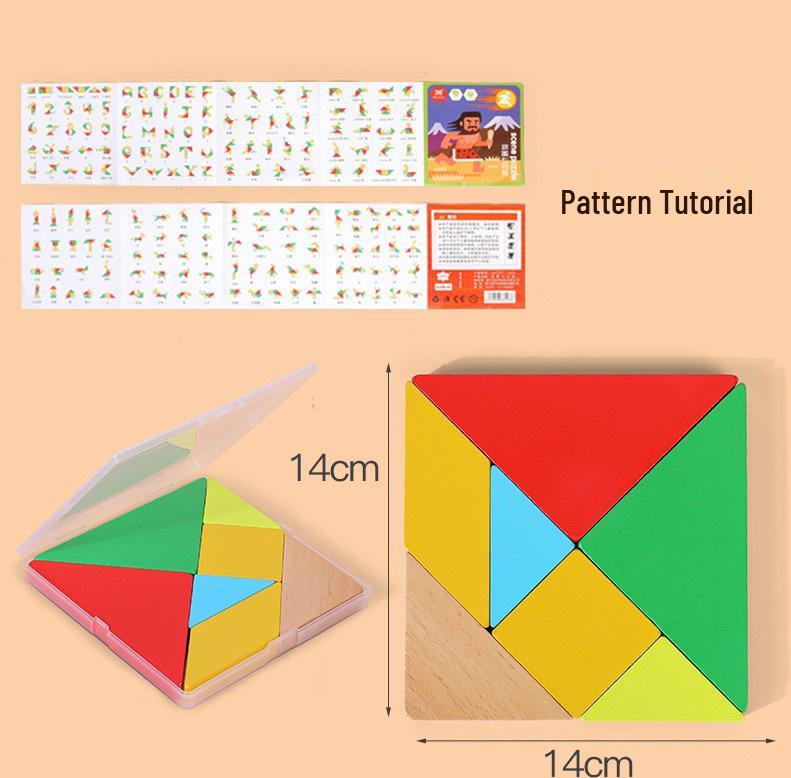 Wooden Tangram Puzzle Toy for Children and Students