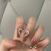 6Pcs Nail Rhinestone Flat Bottom High Brightness Non-Drop Half Heart Nail Art Charms