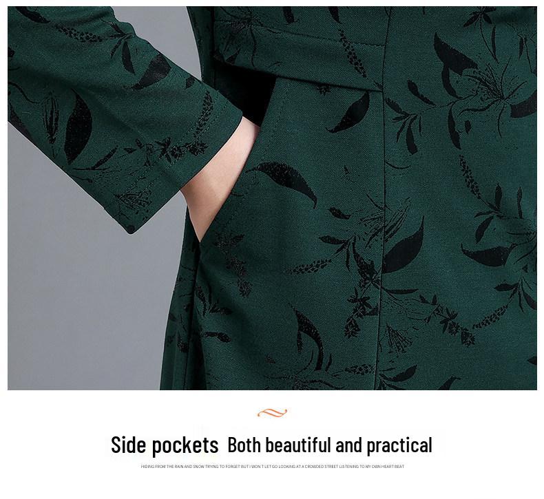 Mom's 2026 Spring Slimming Qipao Dress for Middle-Aged/Elderly Women, Wide-Legged, Suitable for Spring/Autumn