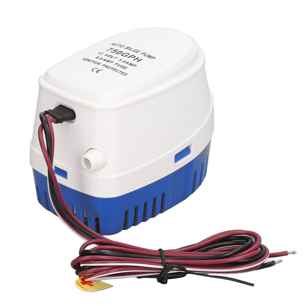 Automatic Bilge Pump DC 12V Plastic Removable Filter Easy Cleaning Boat Bilge Water Pump for Marine Yacht 750GPH