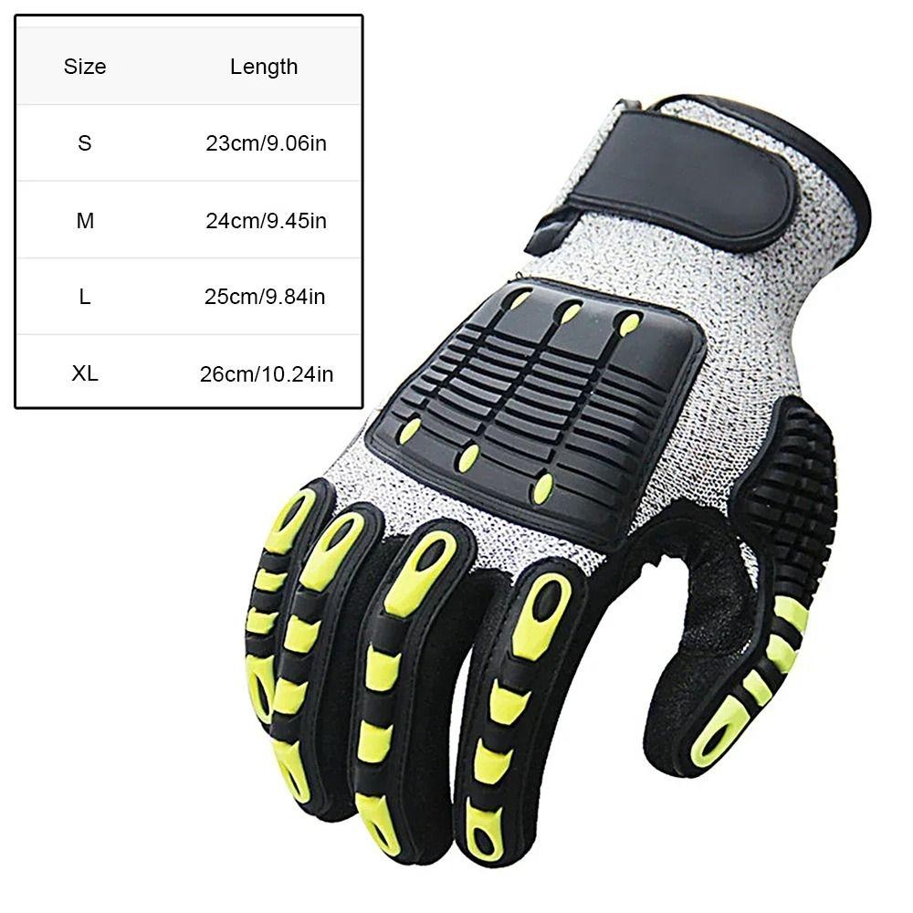 1Pair Anti-vibration Protection Working Gloves Anti-smashing Outdoor Rescue Anti-collision Gloves Level 5 Anti-cut S/M/L/XL/2XL