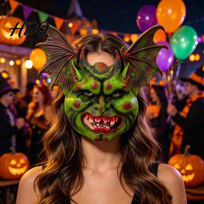Maschera Stile Gotico Maschera di Halloween, Pipistrello Demone Inquietante Maschera Integrale Dettagliata Demone Horror Malvagio Prop Cosplay per Costume Spaventoso